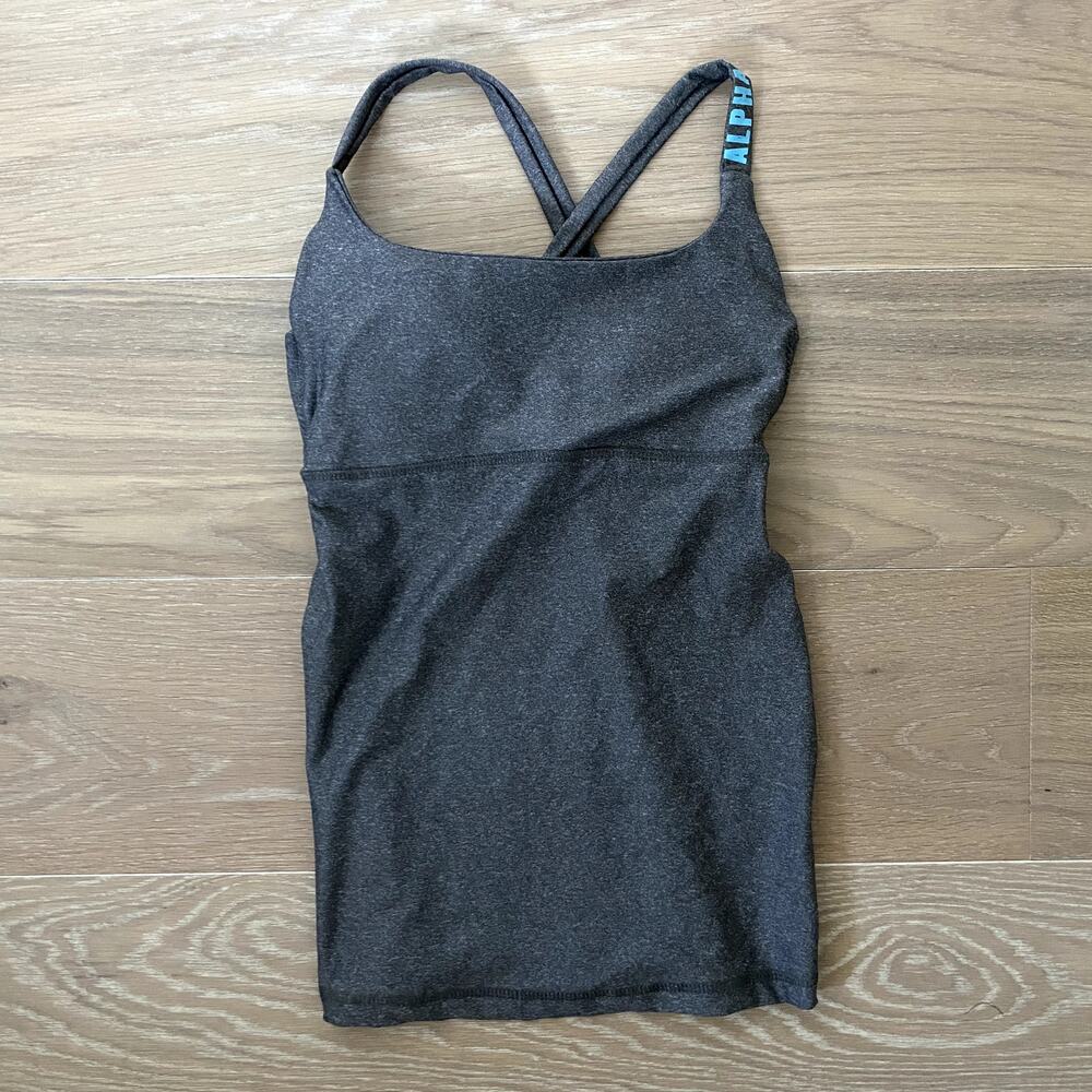 Alphalete Women's Gray Criss Cross Back Tank Top XS/Small